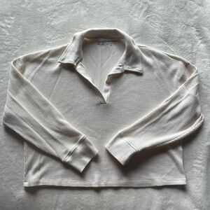 Cropped Waffle Sweater